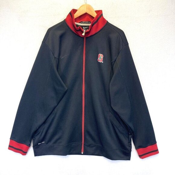 Nike Other - Stanford Cardinals Nike Dri Fit Full Zip Up Track Jacket Mens XL Black Athletic
